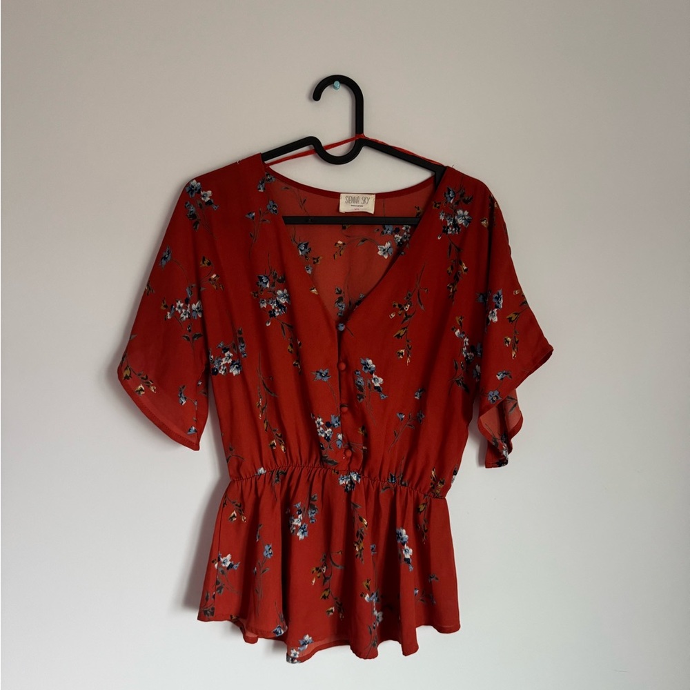 Floral Rust Top